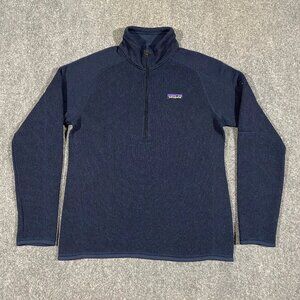 Patagonia Better Sweater 1/4 Zip Fleece Jacket Womens Medium M Navy Blue Hiking